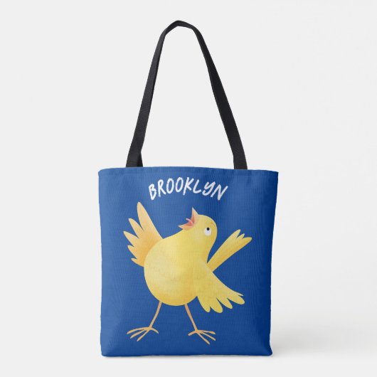 Niedlicher Kanarienvogel-Cartoon Tasche (Rückseite)