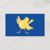 Niedlicher Kanarienvogel-Cartoon Visitenkarte (Rückseite)