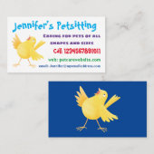 Niedlicher Kanarienvogel-Cartoon Visitenkarte (Vorne/Hinten)