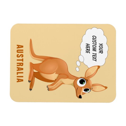 Niedlicher Kangaroo-benutzerdefinierte Textmagnet Magnet (Horizontal)