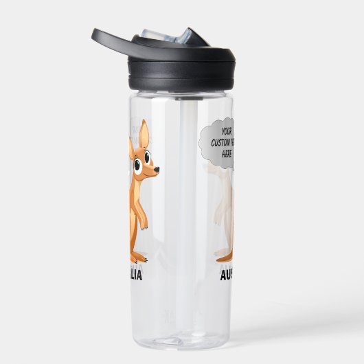 Niedlicher Kangaroo-Benutzertext Trinkflasche (Rechts)