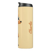 Niedlicher Kangaroo-individuelle Name und Textwäsc Thermosbecher (Nach rechts gedreht)