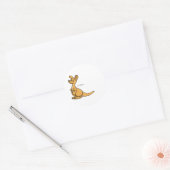 Niedlicher Kangaroo-Rundaufkleber Runder Aufkleber (Umschlag)