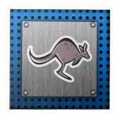 Niedlicher Känguru; Metall-Blick Fliese (Vorderseite)