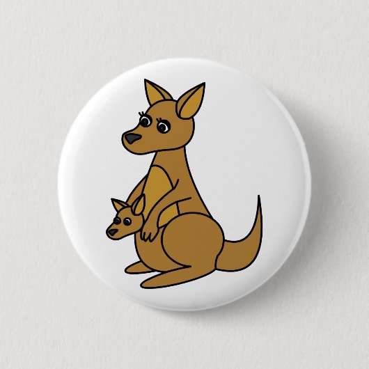 Niedlicher Känguru und Joey Button (Vorderseite)