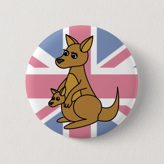 Niedlicher Känguru und Joey Button (Vorderseite)