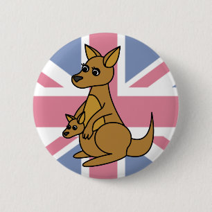 Niedlicher Känguru und Joey Button