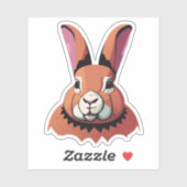Niedlicher Kaninchen-Cartoon Aufkleber (Blatt)