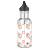 Niedlicher Kaninchen Cartoon Bunny Donut Pattern K Edelstahlflasche (Links)