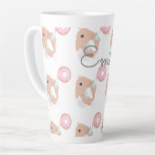 Niedlicher Kaninchen Cartoon Bunny Donut Pattern K Milchtasse (Linke Ecke)