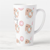 Niedlicher Kaninchen Cartoon Bunny Donut Pattern K Milchtasse (Rechts)