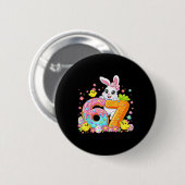 Niedlicher Kaninchen-Hase-Eiscreme-Blumen-Ostern F Button (Vorne & Hinten)