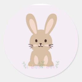 Niedlicher Kaninchenaufkleber Runder Aufkleber