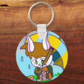 niedlicher Kaninchenjunge Schlüsselanhänger (Vorderseite)
