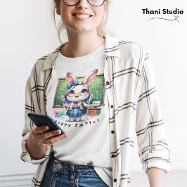 Niedlicher Kaninchenlehrer Hoppy Ostern & Individu T-Shirt