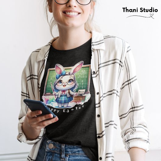 Niedlicher Kaninchenlehrer Hoppy Ostern & Individu T-Shirt