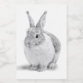 Niedlicher Kaninchenstift Zeichnend Lebensmitteletikett (Einzelnes Label)