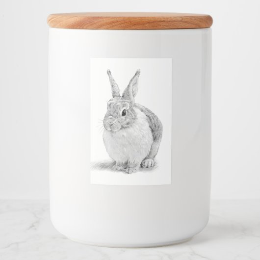 Niedlicher Kaninchenstift Zeichnend Lebensmitteletikett (Vorderseite)