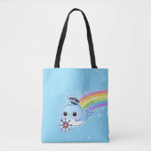 Niedlicher Kapitän narwhal mit Regenbogen Tasche (Vorderseite)