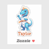 Niedlicher Karate-Dinosaurier Aufkleber (Blatt)