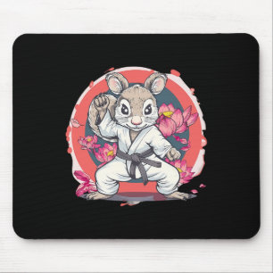 Niedlicher Karate Eichhörnchen Lotusblume Mma Kick Mousepad