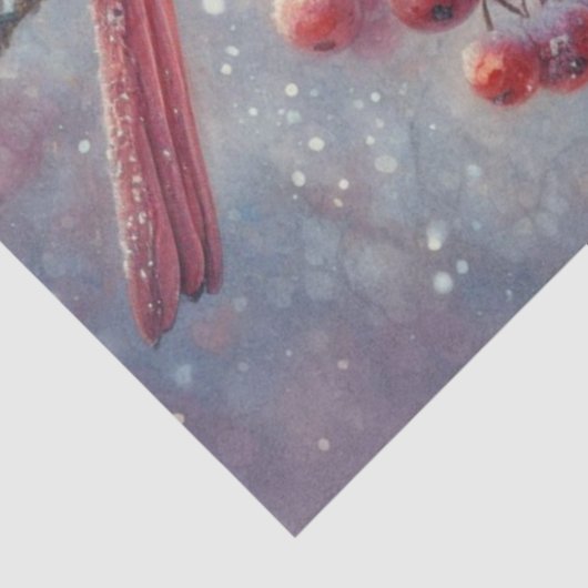 Niedlicher Kardinal Couple Rustic Forest Decoupage Seidenpapier (Ausschnitt)