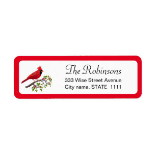 Niedlicher Kardinal mit Holly-Blätter auf dem Whit