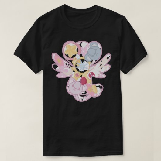 Niedlicher Kardinal Sakura kerochan Silhouette pin T-Shirt (Design vorne)