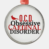 Niedlicher Kardinal Silbernes Ornament (Vorne)