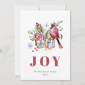 Niedlicher Kardinal Wasserfarbe Bird Weihnachten (Vorderseite)