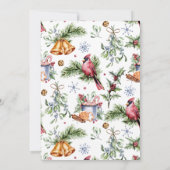 Niedlicher Kardinal Wasserfarbe Bird Weihnachten (Rückseite)