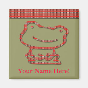 Niedlicher karierter Frosch-Gewohnheits-Magnet Magnet