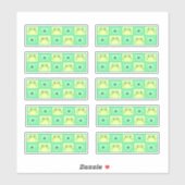 Niedlicher karierter Frosch mit Herz und Glitzern Aufkleber (Blatt)