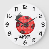 Niedlicher karierter roter große wanduhr (Vorderseite)