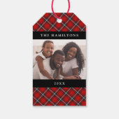 Niedlicher Karierter Weihnachtsgeschenk-Tag Geschenkanhänger (Rückseite)