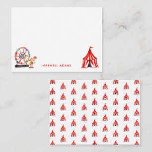 Niedlicher Karneval Zirkus Clowns anzeigen Kinders Mitteilungskarte