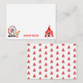 Niedlicher Karneval Zirkus Zelt-Clowns Kinderspiel Mitteilungskarte (Vorne/Hinten)