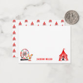 Niedlicher Karneval Zirkus Zelt-Clowns Kinderspiel Mitteilungskarte (Vorderseite/Rückseite Beispiel)