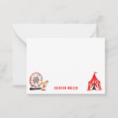 Niedlicher Karneval Zirkus Zelt-Clowns Kinderspiel Mitteilungskarte (Vorderseite)