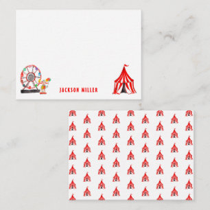 Niedlicher Karneval Zirkus Zelt-Clowns Kinderspiel Mitteilungskarte