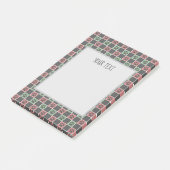 Niedlicher Karo-Muster Hundepack, Druckversion Post-it Klebezettel (angewinkelt)