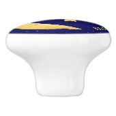 Niedlicher Käse Moon & Stars Personalisiert Celest Keramikknauf (Seitenansicht)