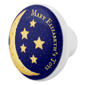 Niedlicher Käse Moon & Stars Personalisiert Celest Keramikknauf (Rechts)