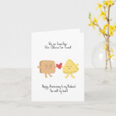 Niedlicher Käse und Toastanniversary Card Karte (Gelbe Blume)