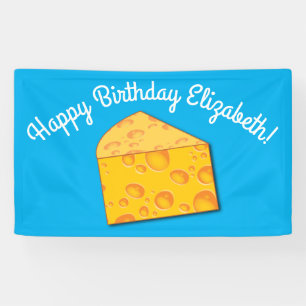 Niedlicher Käse Wedge Kids 1. Geburtstag Party Banner