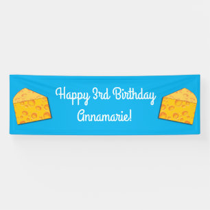 Niedlicher Käse Wedge Kids 1. Geburtstag Party Banner