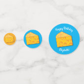 Niedlicher Käse Wedge Kids 1. Geburtstag Party Konfetti (Rückseiten)