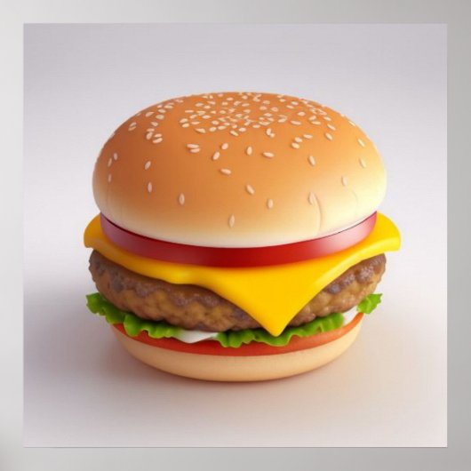 Niedlicher Käseburger Zeichnend Poster (Vorne)