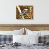 Niedlicher Kastaniengegarter Chickadee auf dem Bir Leinwanddruck (Insitu (Schlafzimmer))