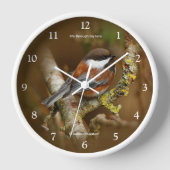 Niedlicher Kastanienhahn in Baumkronen Uhr (Vorderseite)